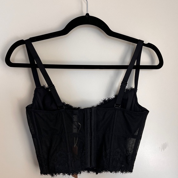 NWT SKIMS Lace Lined Demi Corset Bra Onyx/Black - Picture 4 of 8